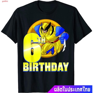 เสื้อยืดกีฬา Marvel X-Men Wolverine 6th Birthday Badge T-Shirt Sports T-shirtBVi