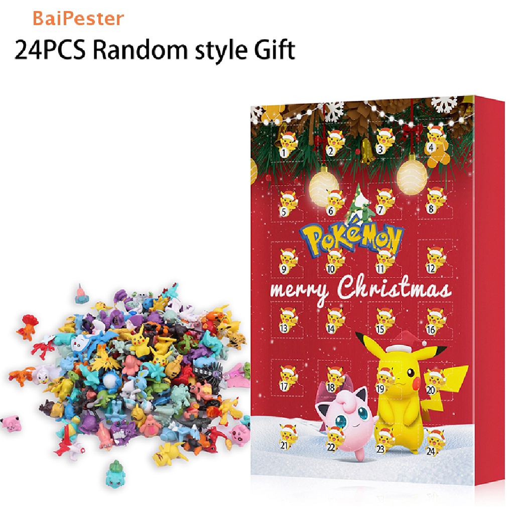 baipester-24-pcs-pokemon-christmas-2022-advent-calendar-box-figure-toys-pikachu-anime-character-blind-box-children-toy-pokemon-gifts-box