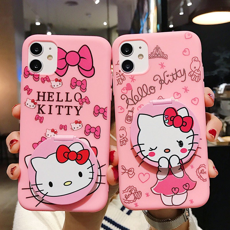 เคส-oppo-a76-a53-a54-a93-a31-a15-a15s-a94-a92-a52-a12-a9-a7-a5-a5s-a3s-a1k-f11-f9-f7-f5-f1s-a71-a57-a39-a37-a37f-realme-7i-5-5i-c17-c3-c2-c1-pro-2020-cartoon-hello-kitty-mirror-stand-soft-case