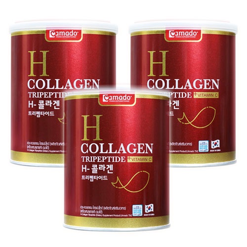 ภาพหน้าปกสินค้าAmado กระป๋องแดง H Collagen อมาโด้ เอช คอลลาเจน ขนาด 110.88g จำนวน 3 กระป๋อง