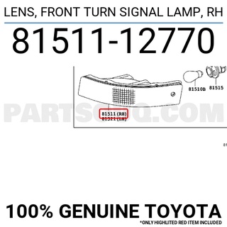 ไฟหรี่กันชน Totota AE102 AE101 (81511-12770/81521-12750) แท้ห้าง Chiraauto