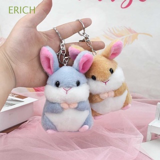 Erich พวงกุญแจ จี้ตุ๊กตากระต่ายน่ารัก สีแคนดี้ สําหรับห้อยกระเป๋า