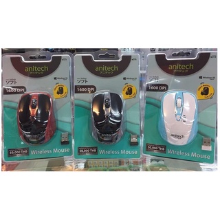 ส่งจากไทย Wireless Mouse แอนิเทค Anitech W214 เม้าส์ Mouse ไร้สาย ไร้เสียง พร้อมส่ง