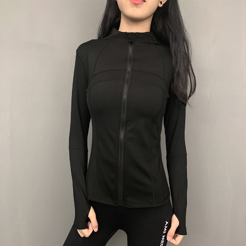 ready-stock-2021-new-korean-style-womens-dri-fit-long-sleeved-sports-coat-top-slim-fit-slim-look-for-running-training-workout-clothes-fitness-yoga