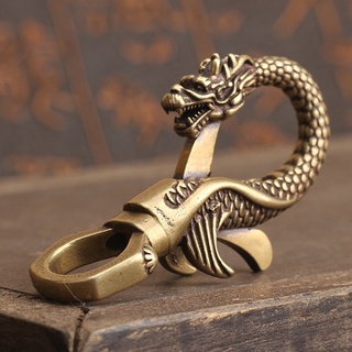 Zodiac Miniature Brass Dragon Figurine Keychain Ornament Decoration Home Desk Decor