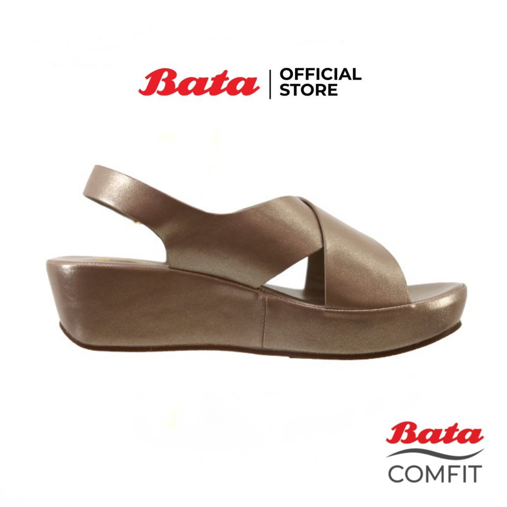 bata-comfit-รองเท้าลำลอง-sandal-แบบสวม-รัดส้น-สีน้ำตาลมุก-รหัส-6618844