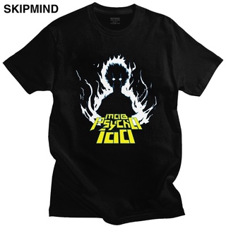 เสื้อยืด Cool Mob Psycho 100 T Shirt Men Short Sleeve  Manga Tee Shigeo Kageyama T-shirt Japanese Anime Tshirt Basic Top