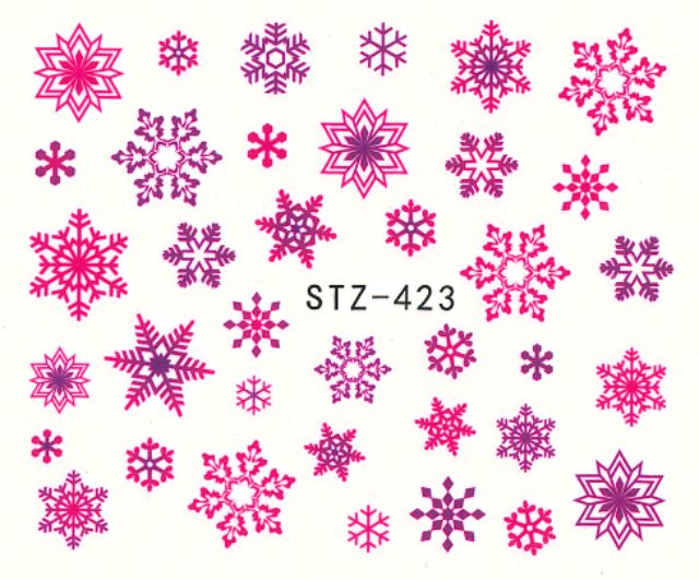 สติกเกอร์ติดเล็บ-สติกเกอร์ตกแต่งเล็บ-แทททูติดเล็บ-แบบลอกลายน้ำ-ลาย-snowflake
