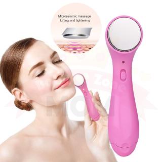 สินค้า เครื่องนวดหน้า+ผลักครีม Ultrasonic Ion Facial Massage Beauty Instrument Whitening Skin Face Cleaner Skin