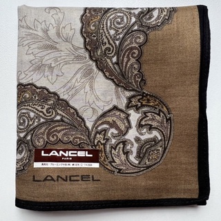 ผ้าเช็ดหน้าวินเทจผู้ชาย LANCEL แบรนด์เนมแท้ 💯%