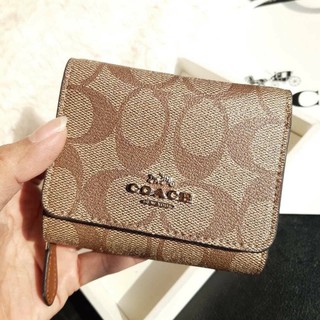 COACH F41302 SMALL TRIFOLD WALLET IN SIGNATURE CANVAS