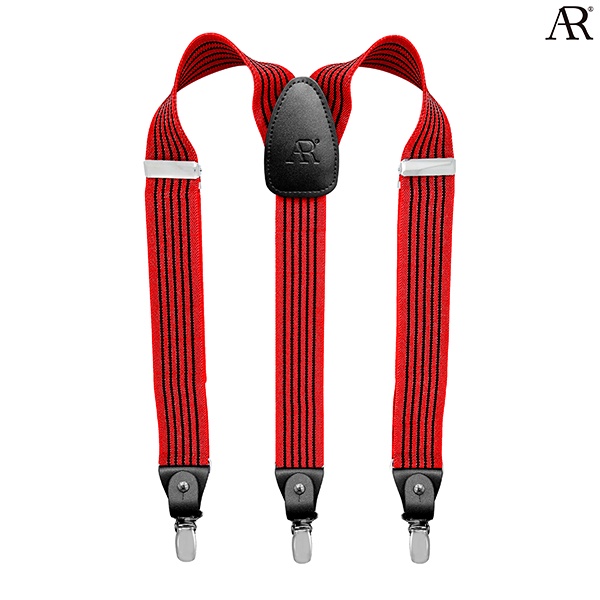 angelino-rufolo-suspenders-สายเอี๊ยม-3-5-cm-รูปทรงyแบบปรับความยาวได้-คุณภาพเยี่ยม-ดีไซน์-stripes-สีแดง-ดำ-สีดำ-แดง