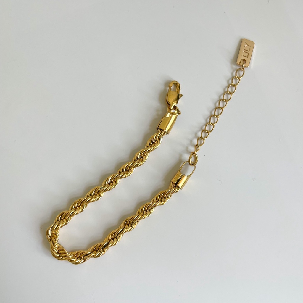 lac-collection-nikki-bracelet-กำไลข้อมือสไตล์เชือกเกลียว-สีทอง