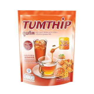 (แพ็ค 10 ซอง) Tumthip Bael Fruit Drink with Honey ตูมทิพ เครื่องดื่มมะตูมผงสำเร็จรูปผสมน้ำผึ้ง 90 กรัม