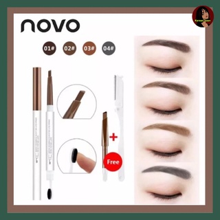 ดินสอเขียนคิ้ว Novo Precise Shape Eyebrow ซื้อ 1 ได้ถึง 2 #5253