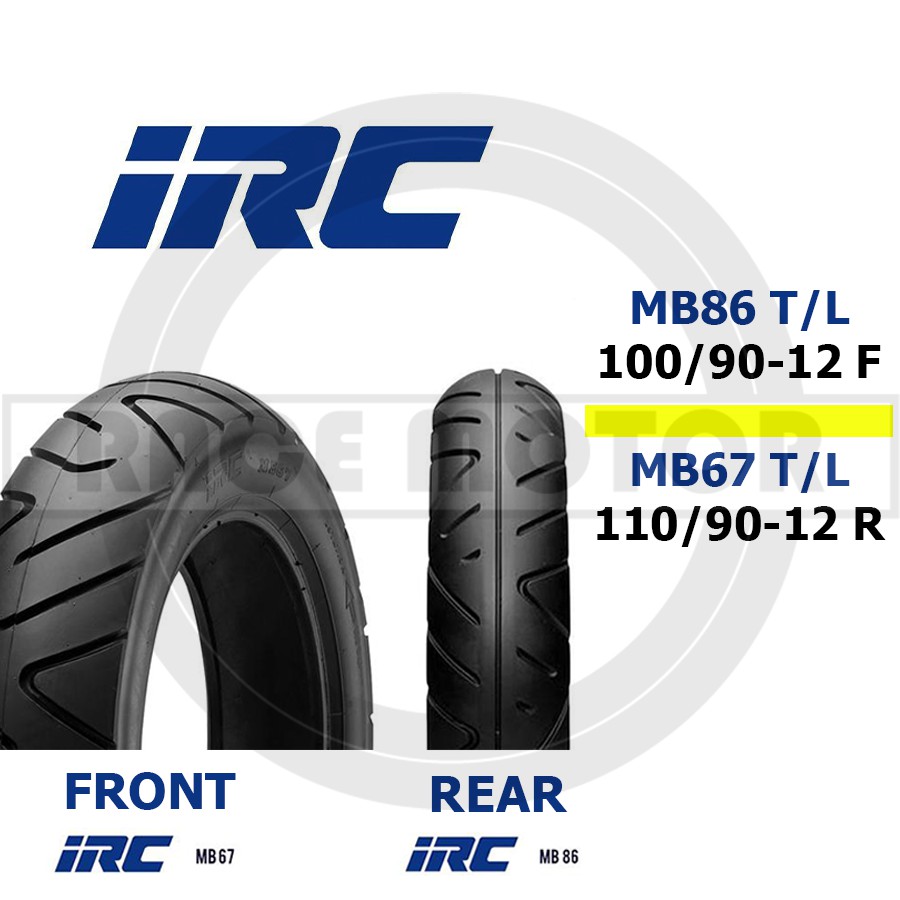 IRC MB86 MB67 TL : 100/90-12, 110/90-12 ยางมอเตอร์ไซค์สำหรับ ZOOMER-X ...
