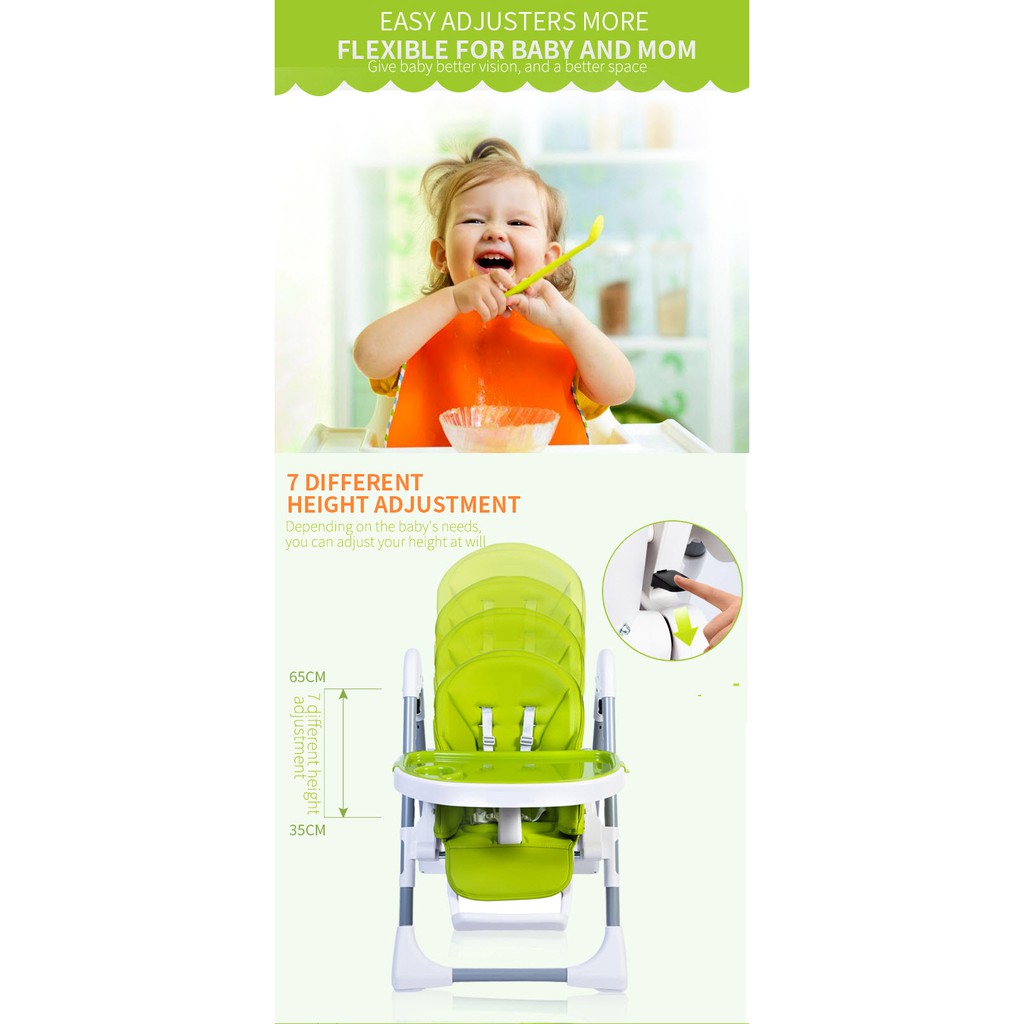 เก้าอี้ทานข้าวเด็กแบบเอนกประสงค์-premium-adjustable-baby-highchair