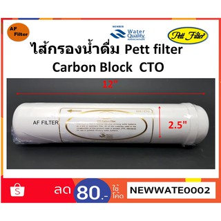 ไส้กรอง Pett filter Inline Block Carbon CTO 12 นิ้ว x 2.5 นิ้ว