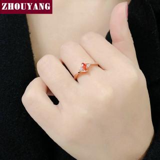 ZHOUYANG แหวน  สำหรับผู้หญิงหลากสีเป็นตัวเลือกที่ง่ายรี Cubic Zircinia Rose Gold สีแต่งงานของขวัญเครื่องประดับแฟชั่น R797 R804