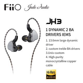 Fiio JadeAudio JH3 1DD+2BA หูฟังอินเอียร์ ไฮบริด IEM HiFi พร้อมสายเคเบิล 0.78 ถอดออกได้