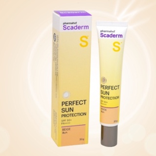 ☀🌟✨กันแดด✨✨Scaderm Perfect Sun Protection SPF50+ PA++++30g. มีสีขาว,สีเบจ(โฉมใหม่)☀🌟✨