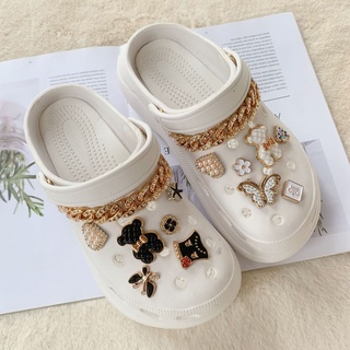 กระดุมคริสตัล รูปโบว์ และหมี สําหรับตกแต่งรองเท้า Crocs DIY