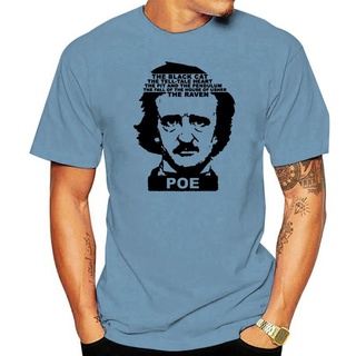 เสื้อยืดผ้าฝ้ายพรีเมี่ยม เสื้อยืด ผ้าฝ้าย พิมพ์ลายหนังสือ Lover Author Edgar Allan Poe สําหรับผู้ชาย