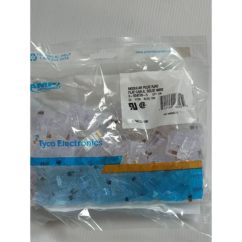 ส่งเร็ว-หัวแลน-special-rj45-tyco-electronics-land-cat6-100หัว-1กล่อง