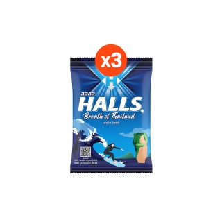 [แพ็ค 3 ถุง] Halls Mentho-Lyptus ฮอลล์ ลูกอมเมนโทลิบตัส แบบถุง 100 เม็ด (280 กรัม)