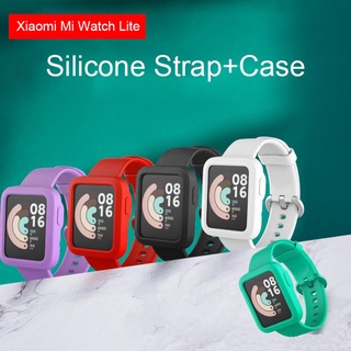 สายนาฬิกาข้อมือซิลิโคน + เคสป้องกัน สําหรับ Xiaomi Mi Watch Lite Redmi