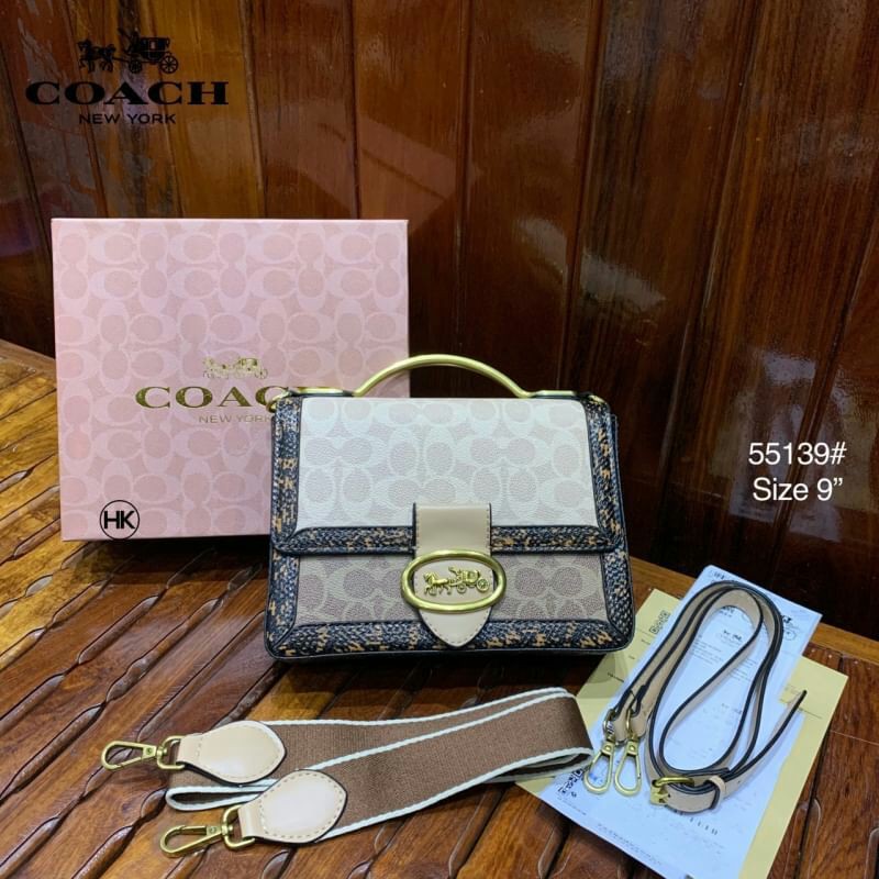 กระเป๋าสไตล์โค้ช-coach-bag-style-กระเป๋าสะพายไหล่-ฟรีกล่องแบรนด์เกรด-มิลเลอร์ขนาด-9-นิ้ว