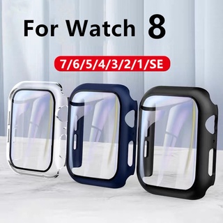 ภาพหน้าปกสินค้า￼เคส สำหรับ iwatch  8/7/6/5/4/3/2/1/SEเคส Watch สายนาฬิกา PC+Glass case smart watch case watch เคสสำหรับแอปเปิ้ลวอช 8 ซึ่งคุณอาจชอบราคาและรีวิวของสินค้านี้