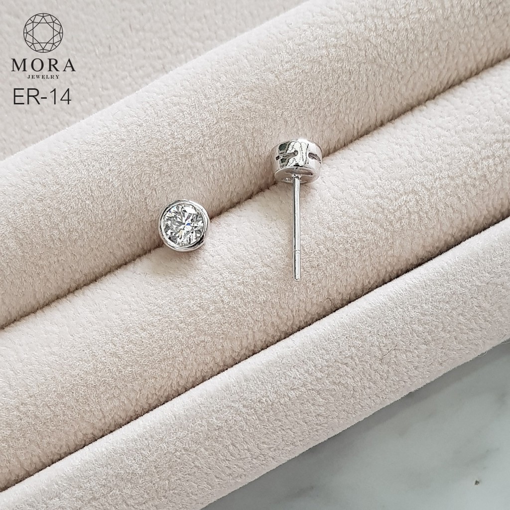 er-13-15-ต่างหูเพชรเม็ดเดี่ยว-ต่างหูแฟชั่น-ต่างหูเงิน-925-เครื่องประดับออกงาน-สวยเทียบเพชรแท้-by-mora-jewelry-diamond