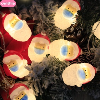 สายไฟ LED 20 ดวง ลายซานต้าครอส สโนว์แมน สำหรับตกแต่งคิสต์มาส วันเกิด 9.9 ฟุต 3 เมตร