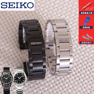 นาฬิกา Seiko สายเหล็กสายสแตนเลสผู้ชายหัวเข็มขัดผีเสื้อนาฬิกาอุปกรณ์เสริม Solid Stainless Steel Womens Metal 20mm Watch