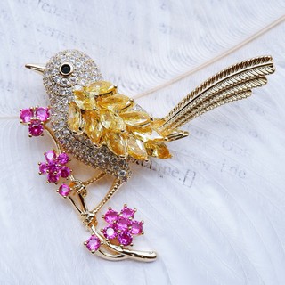 Miss Earring เข็มกลัด Pin เข็มกลัดนกน้อย   bird of paradise