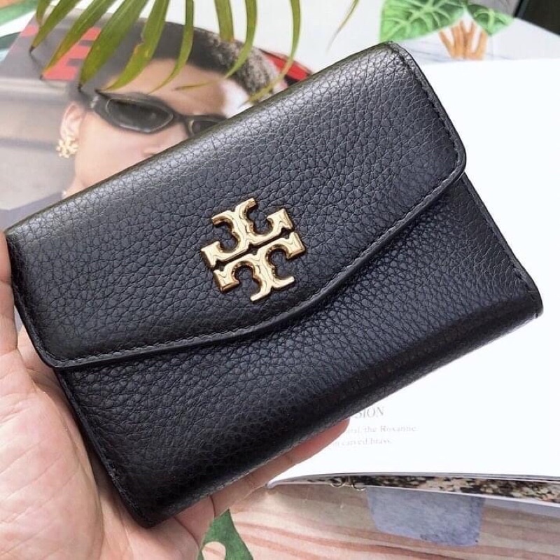 tory burch Kira Pebbled Medium Flap Wallet Shopee Thailand