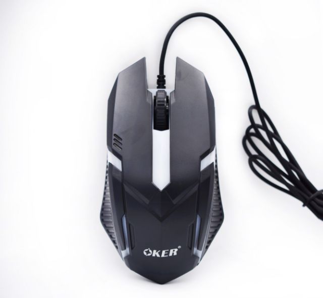 คีย์บอร์ด-เมาส์-keyboard-mouse-มีไฟ-rainbow-oker-km-6120-ราคาถูกสุดๆ