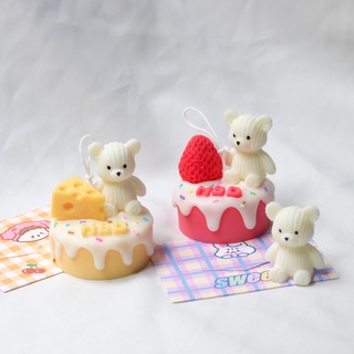 เค้กเทียนหอมสตรอเบอร์รี่และชีส (Strawberry & Cheese Cake Candle) มีเก็บเงินปลายทาง