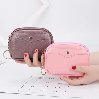 Korean womens coin purse, shell small purse, simple card case, soft leather key case, small hand bag