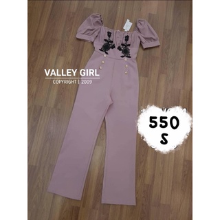 จั้มกางเกงขายาวสีชมพู แขนตุ๊กตา ป้าย Valley Girl size S