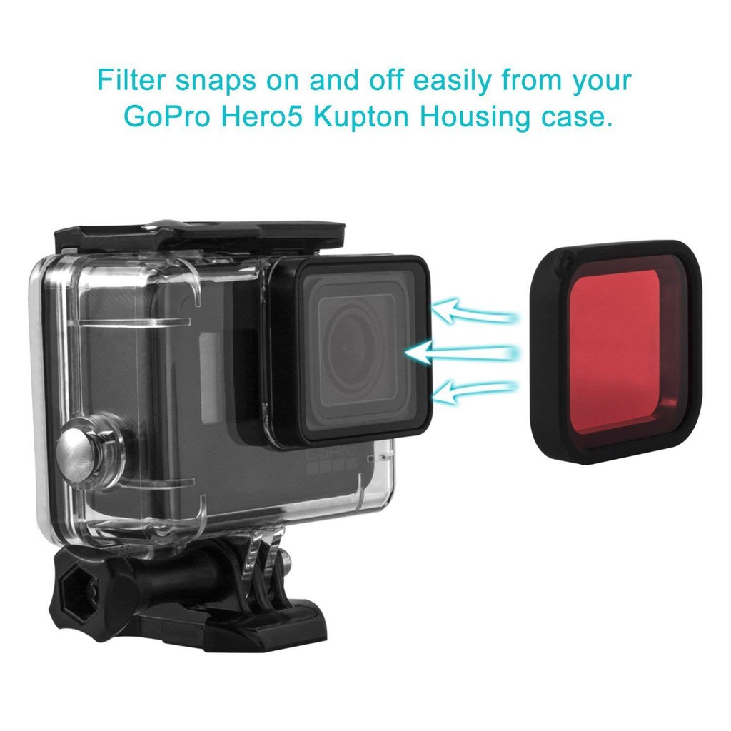 ภาพสินค้าเลนส์ ฟิวเตอร์ สีแดง สำหรับ กรอบ กล้องกันน้ำ กล้อง GoPro Hero 5 6 2018 - Red Lens Filter for GoPro Hero 5 6 2018 จากร้าน 2handiphoneshop บน Shopee ภาพที่ 1