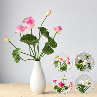 Zen ดอกบัวประดิษฐ์ ขนาดเล็ก ชนิดใหม่ ดอกไม้ประดิษฐ์ ดอกไม้ผ้าไหม ดอกไม้ประดิษฐ์ ดอกไม้พลาสติก แขนดอกบัว ขนาดเล็ก