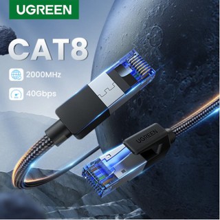 ภาพหน้าปกสินค้าUGREEN Ethernet Cable CAT8 40Gbps 2000MHz CAT 8 Networking Nylon Braided Internet Lan Cord for Laptops PS 4 Router RJ45 ที่เกี่ยวข้อง