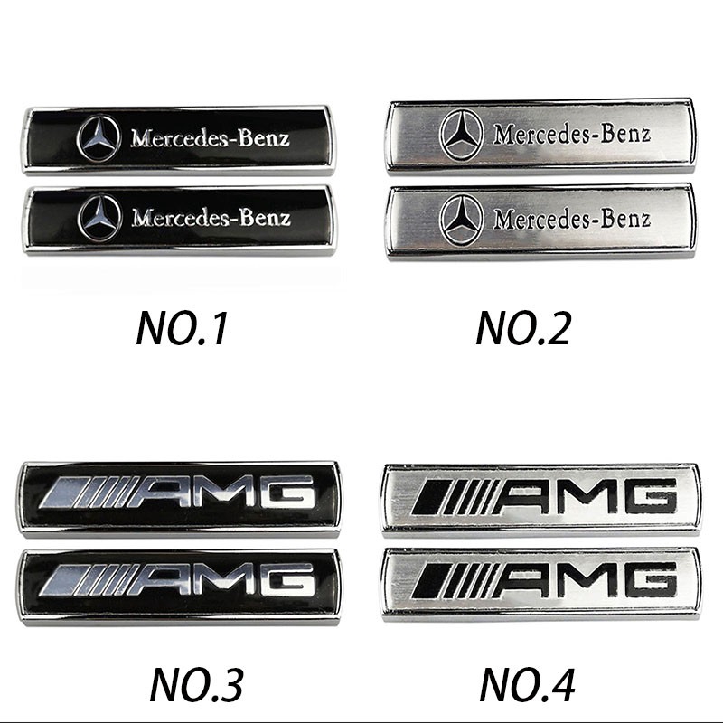 สติกเกอร์โลหะโลโก้-amg-carlsson-brabus-สำหรับติดหลังรถ-mercedes-benz-w210-w211-w203-w204-2ชิ้น