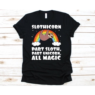 GILDAN เสื้อยืดลําลอง แขนสั้น คอกลม พิมพ์ลายยูนิคอร์น Slothicorn Sloth Sloth สําหรับผู้ชาย และผู้หญิงS-5XL