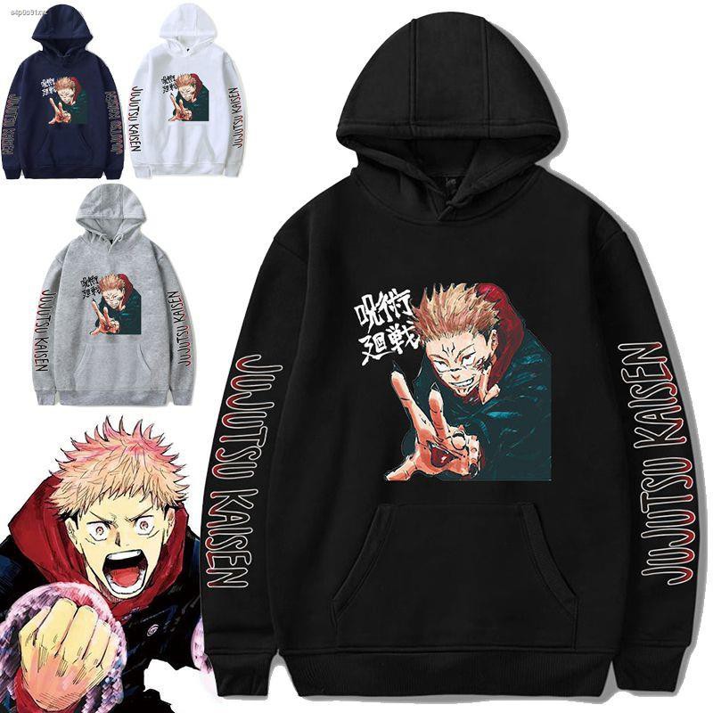 เสื้อกันหนาวมีหมวกพิมพ์ลายกราฟฟิก-jujutsu-kaisen