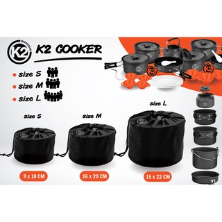 K2 Cooker Set ชุดหม้อ ต้ม ผัด แกง ทอด เอนกประสงค์K2 จัดเก็บง่าย พกพาสะดวก