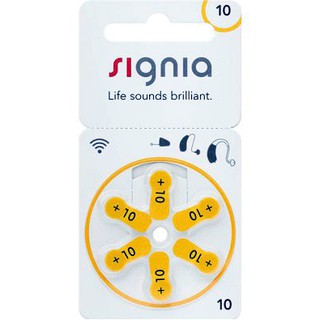 ถ่านเครื่องช่วยฟัง Signia 10(สีเหลือง)สดใหม่ ไฟเต็ม ของแท้