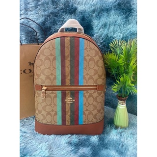 COACH - Kenley Backpack In Signature Canvas With Stripe C5795